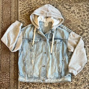 Aerie Offline Hooded Denim Jacket